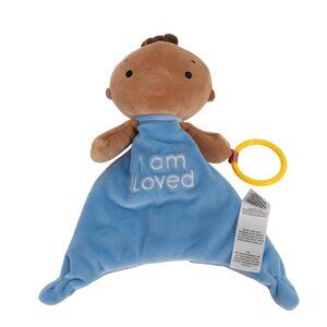 Kids for Culture Lovey Baby Doll Plush 11" I am Loved African American Boy Blue
